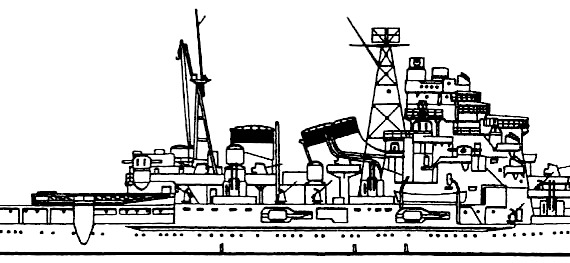 Крейсер IJN Maya 1944 [Heavy Cruiser] - чертежи, габариты, рисунки